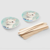 Niedlich White Kitten Fächer (Non-assembled)