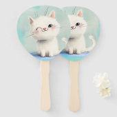 Niedlich White Kitten Fächer (Vorne und Hinten)