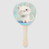 Niedlich White Kitten Fächer (Rückseite)