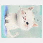 Niedlich White Kitten Fleecedecke (Vorderseite (Horizontal))