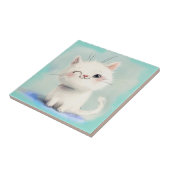 Niedlich White Kitten Fliese (Seite)