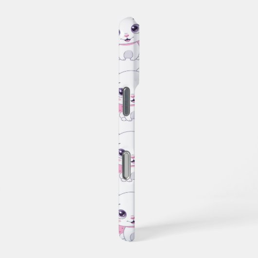 Niedlich White Kitten Illustration iPhone Hülle (Rechte Seite)