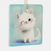 Niedlich White Kitten Keramikornament (Rechts)