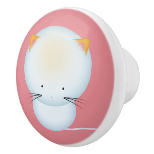 Niedlich White Kitten Kinderzimmer Art Keramikknauf