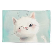 Niedlich White Kitten Kissenbezug (Rückseite)