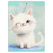 Niedlich White Kitten Klemmbrett (Rückseite)