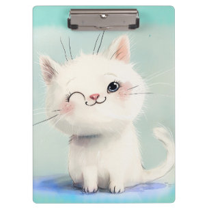 Niedlich White Kitten Klemmbrett