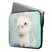 Niedlich White Kitten Laptopschutzhülle (Vorderseite Links)