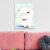 Niedlich White Kitten Leinwanddruck (Insitu (Wohnzimmer))