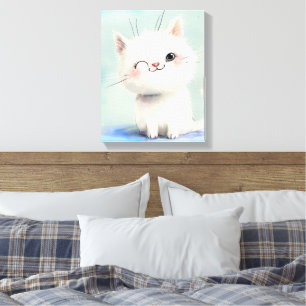 Niedlich White Kitten Leinwanddruck