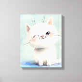 Niedlich White Kitten Leinwanddruck (Vorderseite)