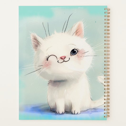 Niedlich White Kitten Planer (Rückseite)
