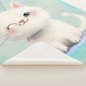 Niedlich White Kitten Sherpadecke (3/4)