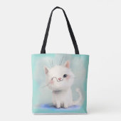 Niedlich White Kitten Tasche (Rückseite)