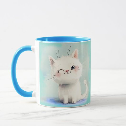 Niedlich White Kitten Tasse (Links)