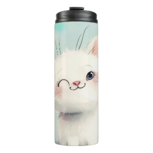 Niedlich White Kitten Thermosbecher
