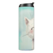 Niedlich White Kitten Thermosbecher (Nach links gedreht)