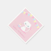 Niedlich White Kitty Cat Birthday Party Paper Napk Serviette (Ecke)