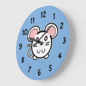 Niedlich White Mousie Große Wanduhr (Winkel)