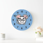 Niedlich White Mousie Große Wanduhr (Zuhause)