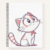 Niedlich White & Pink Kitten - Kinder-Notebook Notizblock (Vorderseite)