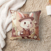 Niedlich White Rabbit Wonderland Whimsical Timekee Kissen (Decke)