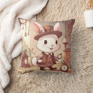 Niedlich White Rabbit Wonderland Whimsical Timekee Kissen