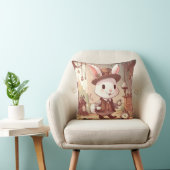 Niedlich White Rabbit Wonderland Whimsical Timekee Kissen (Stuhl )
