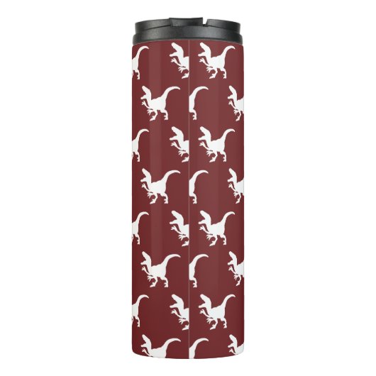 Niedlich White Raptor Dinosaurier Personalisiert Thermosbecher (Rückseite)