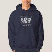 Niedlich White über Black KIND PERSON Typografie Hoodie (Vorderseite)