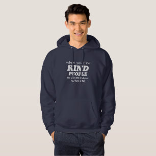 Niedlich White über Black KIND PERSON Typografie Hoodie