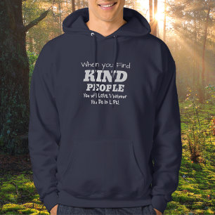 Niedlich White über Black KIND PERSON Typografie Hoodie