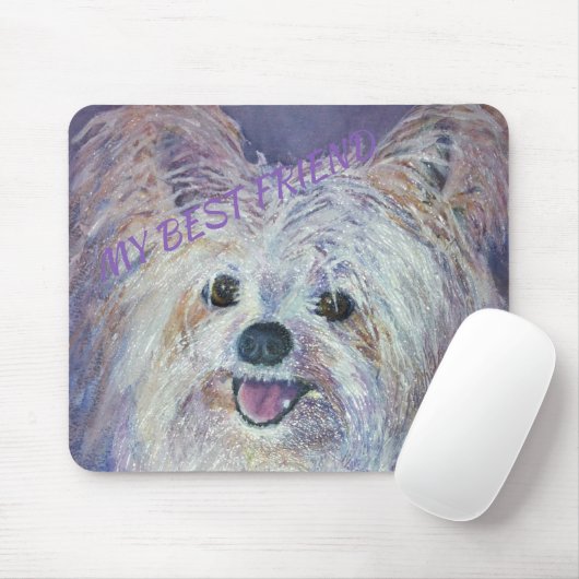 NIEDLICH WHITE YORKIE MIX MOUSEPAD (Mit Mouse)