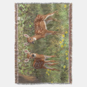 Niedlich Whitetail Deer Twin Fawns Decke (Vorderseite Vertikal)