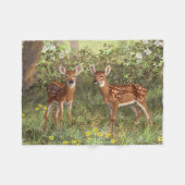 Niedlich Whitetail Deer Twin Fawns Fleecedecke (Vorderseite (Horizontal))