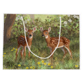 Niedlich Whitetail Deer Twin Fawns Große Geschenktüte (Rückseite)