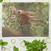 Niedlich Whitetail Deer Twin Fawns Handtuch (Gefaltet)