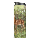 Niedlich Whitetail Deer Twin Fawns Thermosbecher (Nach rechts gedreht)