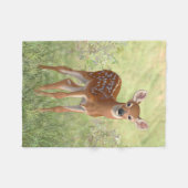 Niedlich Whitetail Fawn Fleecedecke (Vorderseite (Horizontal))