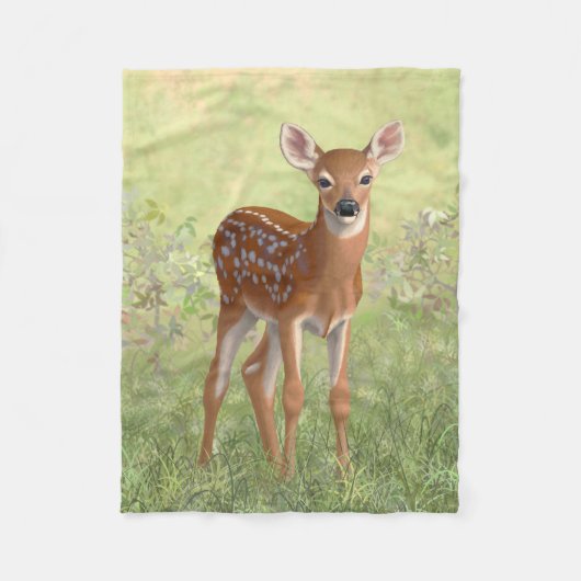Niedlich Whitetail Fawn Fleecedecke (Vorderseite)