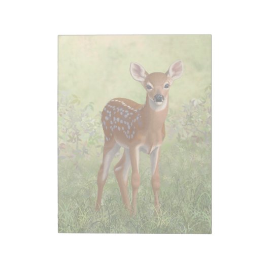 Niedlich Whitetail Fawn Notizblock (Rotiert)