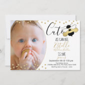 Niedlich wie Bee 1. Geburtstag Party Foto Einladung (Vorderseite)