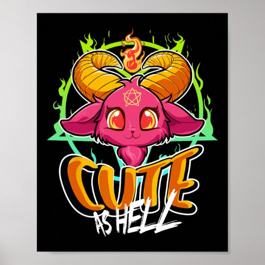Niedlich wie Hell Halloween Kawaii Phomet Funny Sa Poster (Vorne)