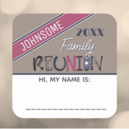 Niedlich! Wiedersehen Name-Tagaufkleber für benutz Quadratischer Aufkleber