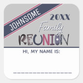 Niedlich! Wiedersehen Name-Tagaufkleber für benutz Quadratischer Aufkleber (Vorderseite)