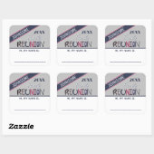 Niedlich! Wiedersehen Name-Tagaufkleber für benutz Quadratischer Aufkleber (Blatt)