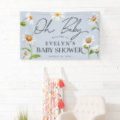 Niedlich Wild Daisy Blue Baby Dusche Banner (Insitu)