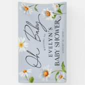 Niedlich Wild Daisy Blue Baby Dusche Banner (Vertikal)