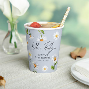 Niedlich Wild Daisy Oh Baby Boy Baby Shower Pappbecher