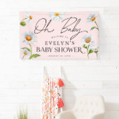 Niedlich Wild Daisy Pink Baby Shower Banner (Insitu)